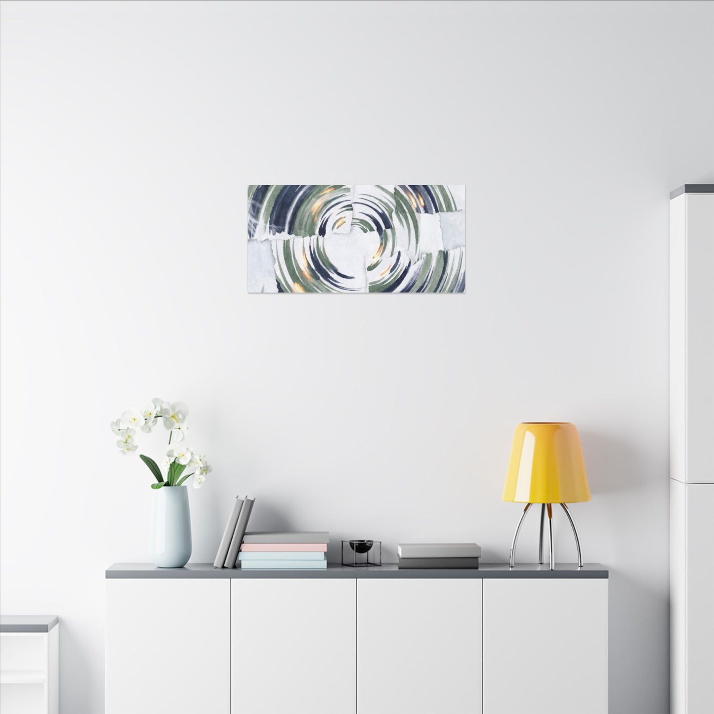Winter Water Ripple Sumi E Canvas Art | Peaceful Decor