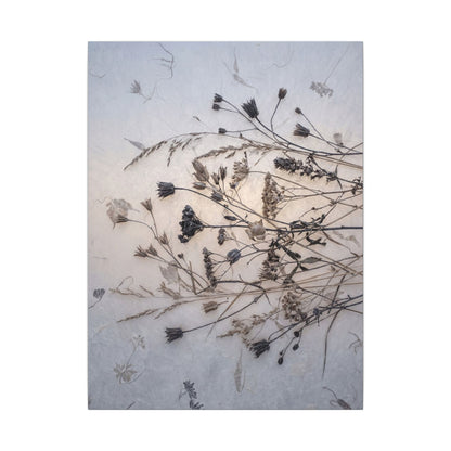 Elegant Dried Flowers Canvas Art - Japanese Pattern Japandi
