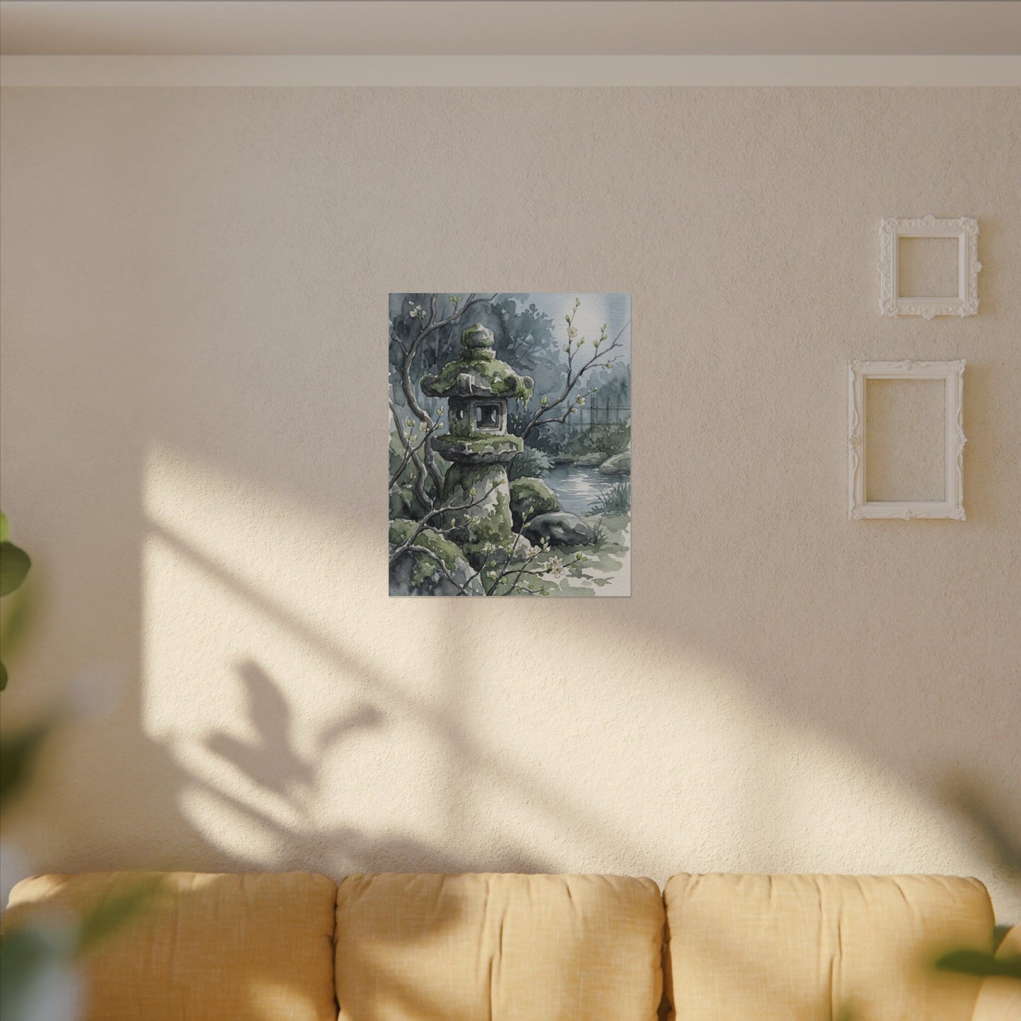Moonlight Stone Lantern Canvas Art - Japandi Seijaku