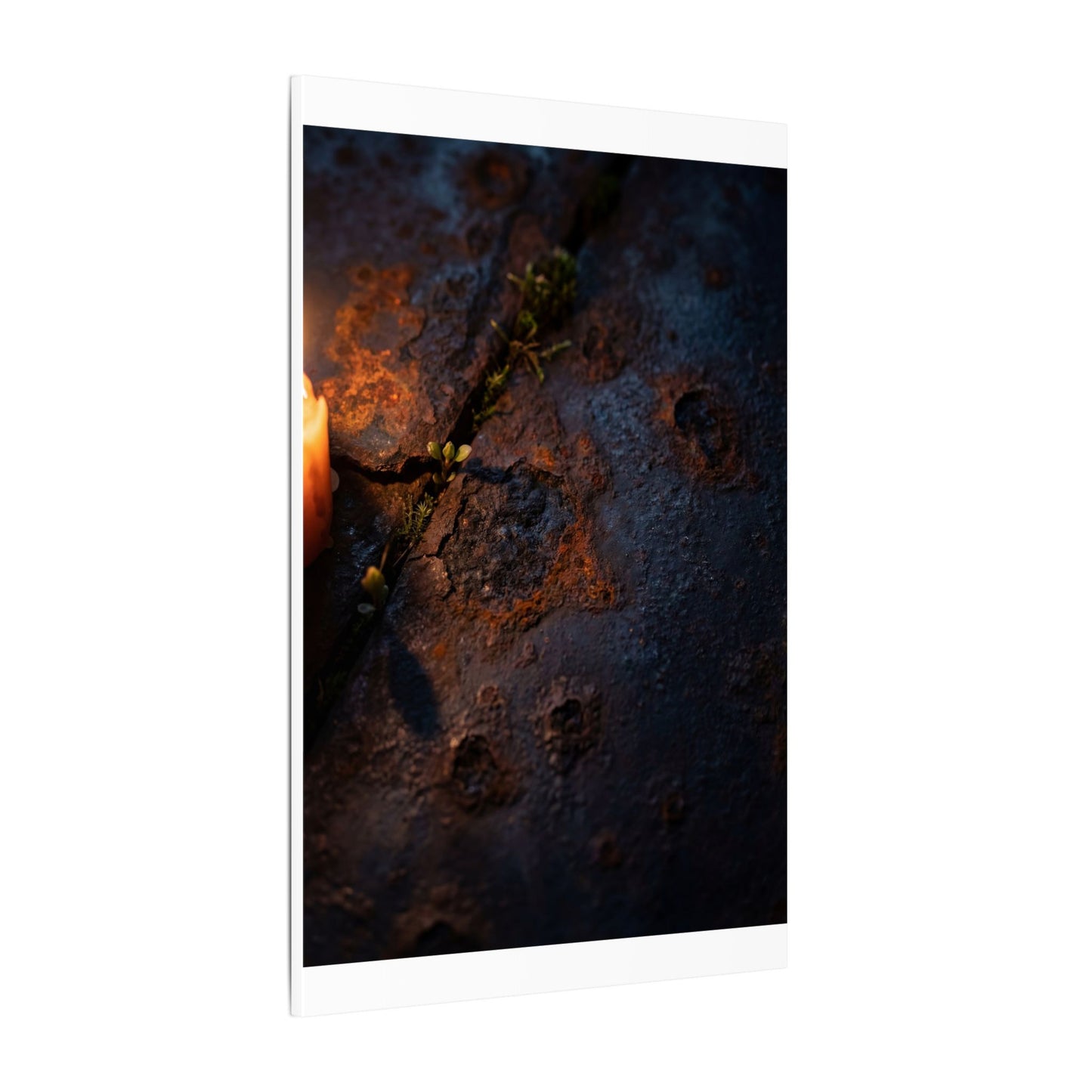 Candlelight Rust Patina Canvas Art - Dark Japandi Ma