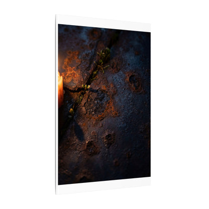 Candlelight Rust Patina Canvas Art - Dark Japandi Ma