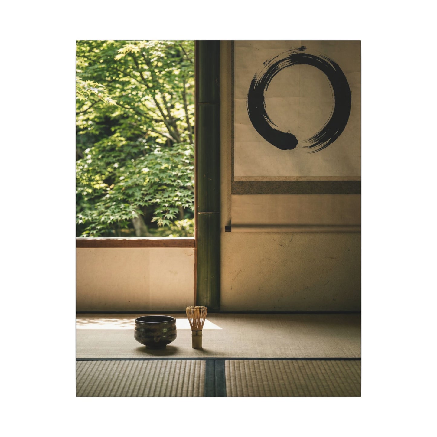 Tea Ceremony Enso Canvas Art | Serene Zen Art
