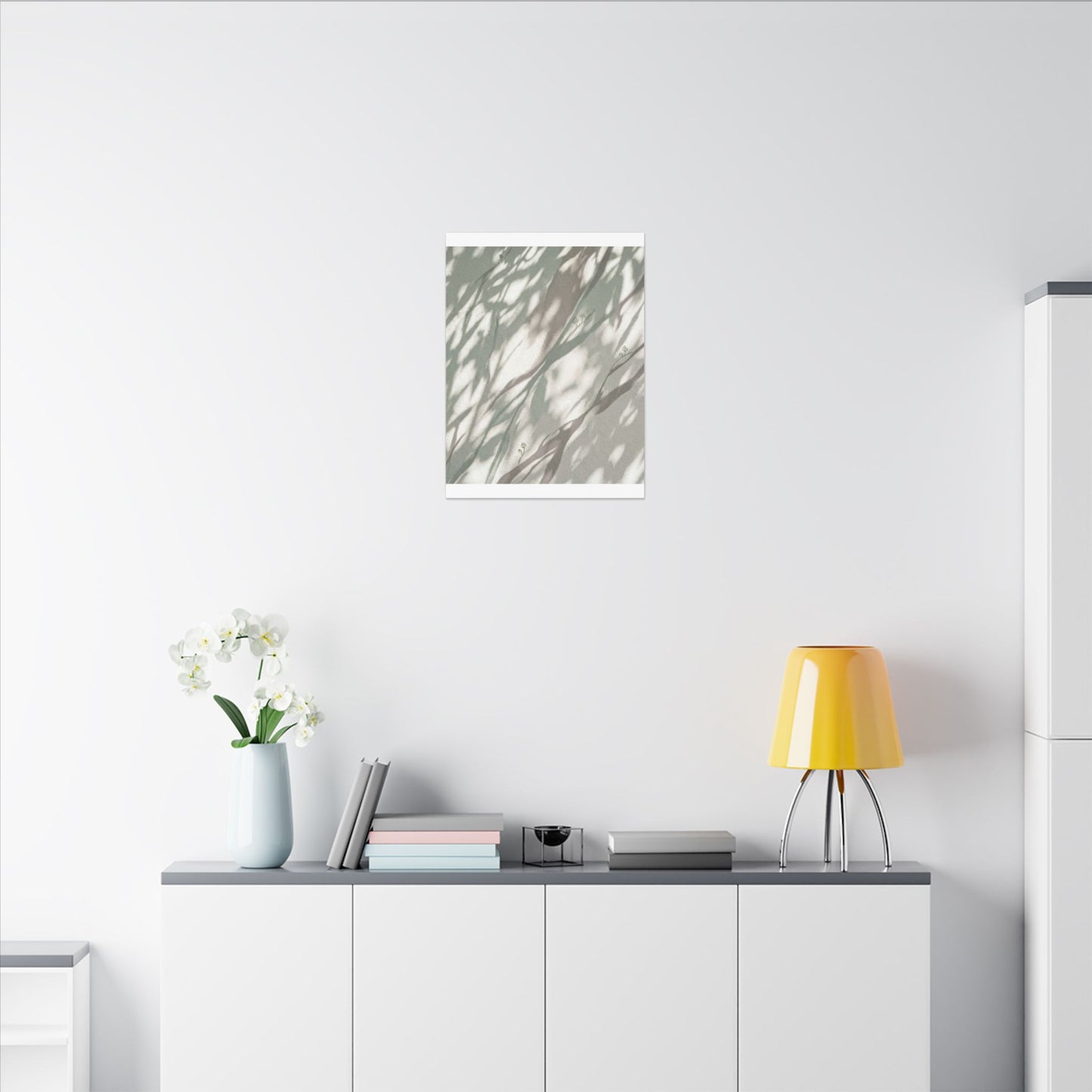 Japandi Shadow Play in Dappled | Japanese Pattern Canvas Art