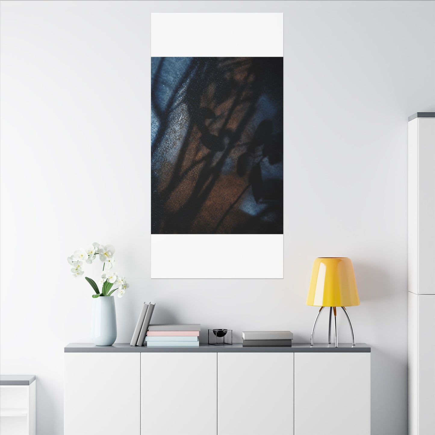Moonlight Shadow Play Canvas Art - Dark Japandi Ma