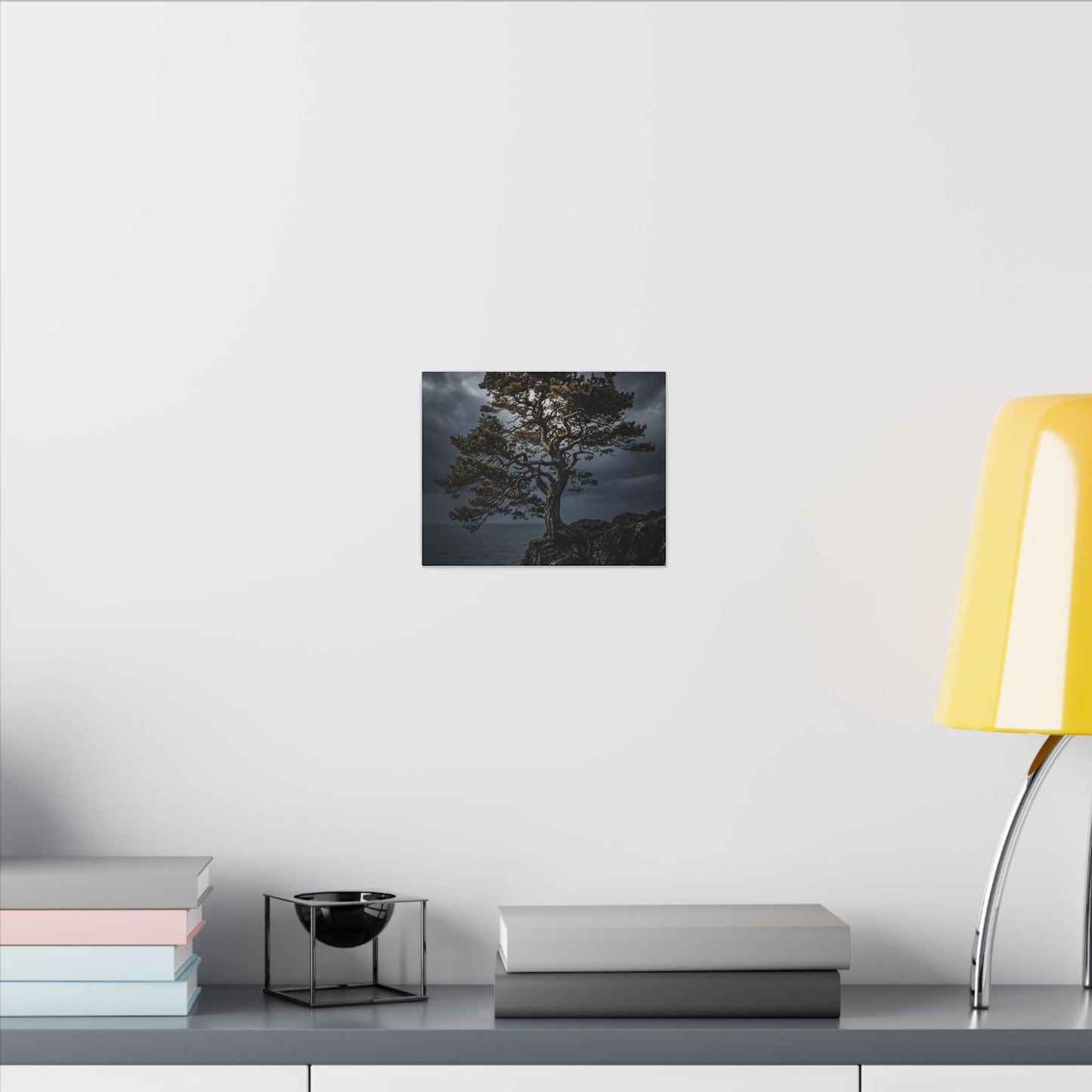 Dappled Pine Tree Canvas Art - Dark Japandi Fukinsei