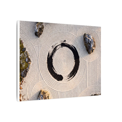Rock Garden Canvas Art | Winter Zen Enso Art