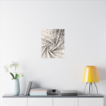 Silk Drape Spring Canvas Art | Zen Contemplative Design