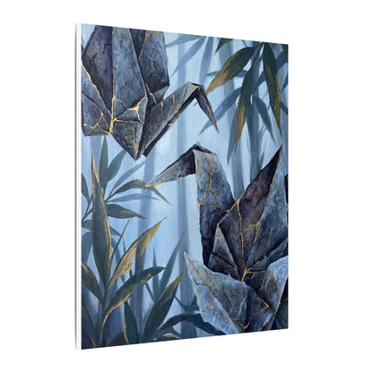 Paper Fold Canvas Art | Summer Kintsugi Crackle Gold Art