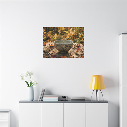 Golden Hour Ceramic Bowl Canvas Art - Japandi Fukinsei