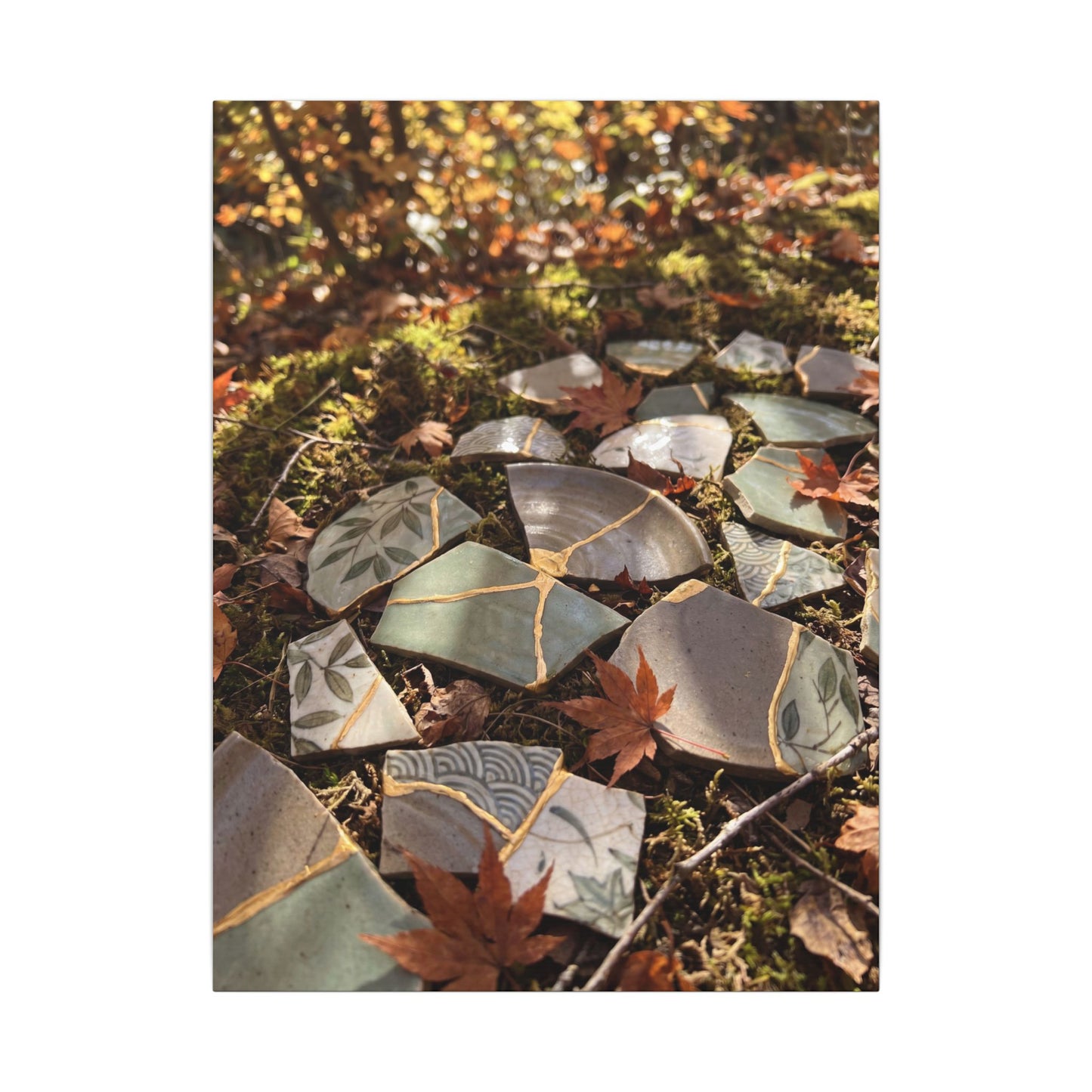 Broken Pottery Japanese Pattern Canvas Art | Elegant Japandi Art