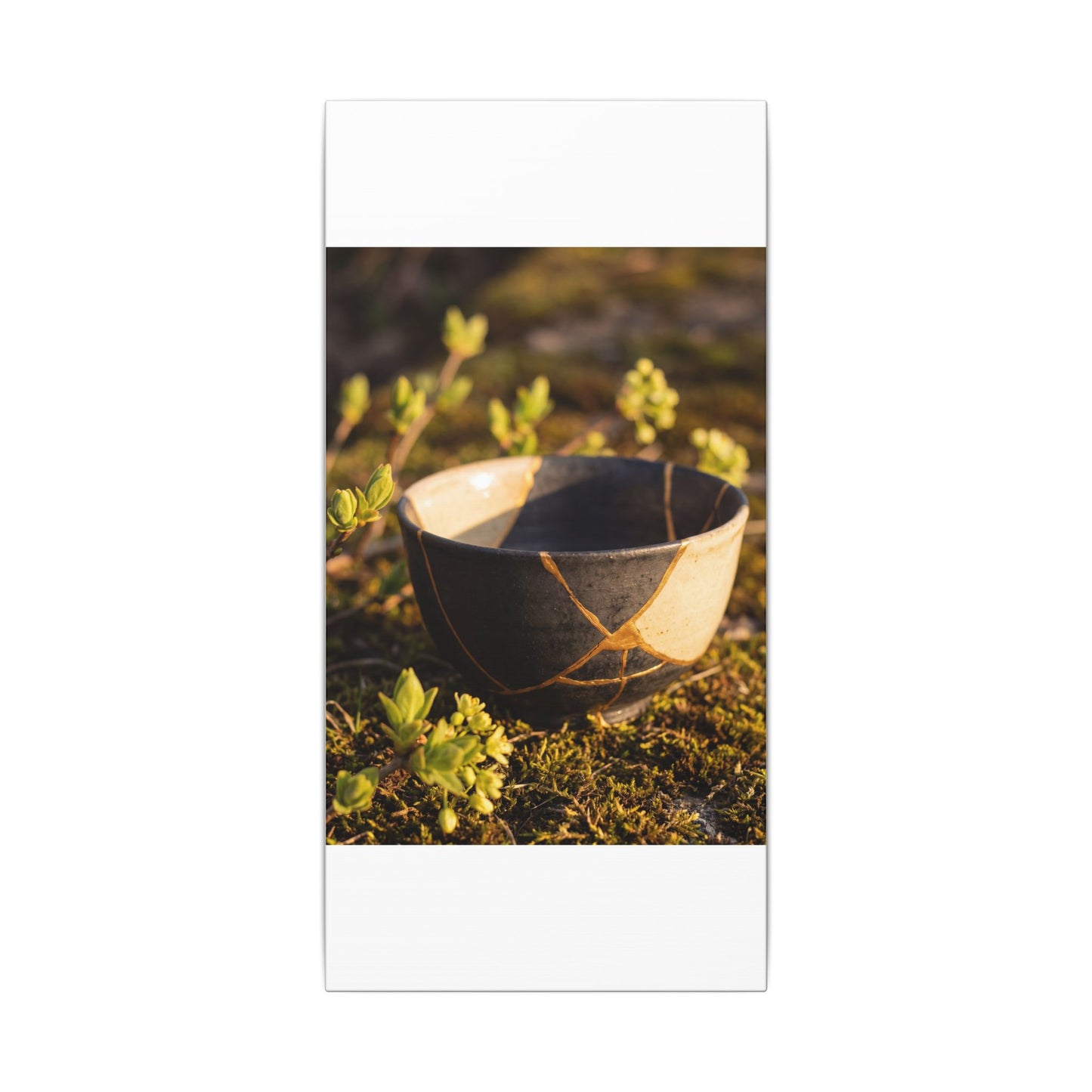 Seijaku Broken Pottery Canvas Art - Kintsugi Gold Repair