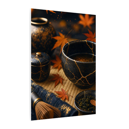 Seijaku Tea Ceremony Canvas Art - Kintsugi Gold Repair