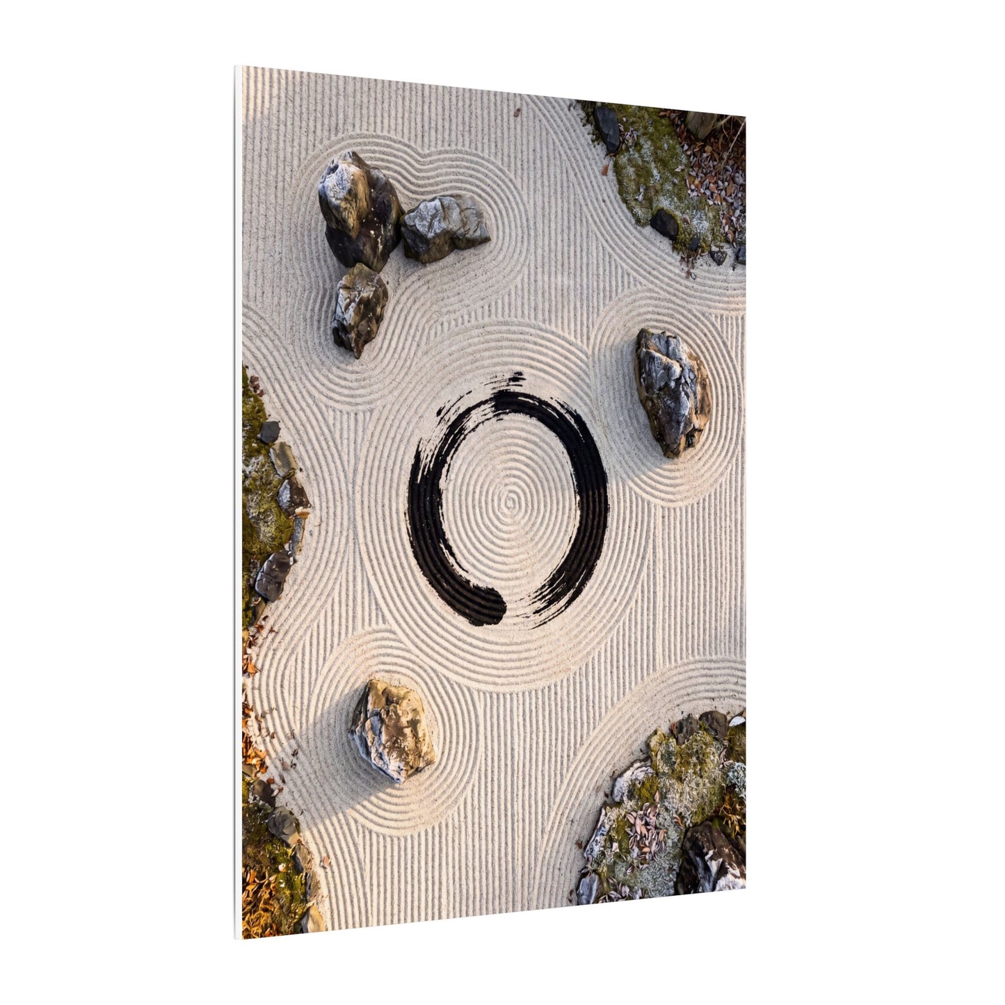 Rock Garden Canvas Art | Winter Zen Enso Art