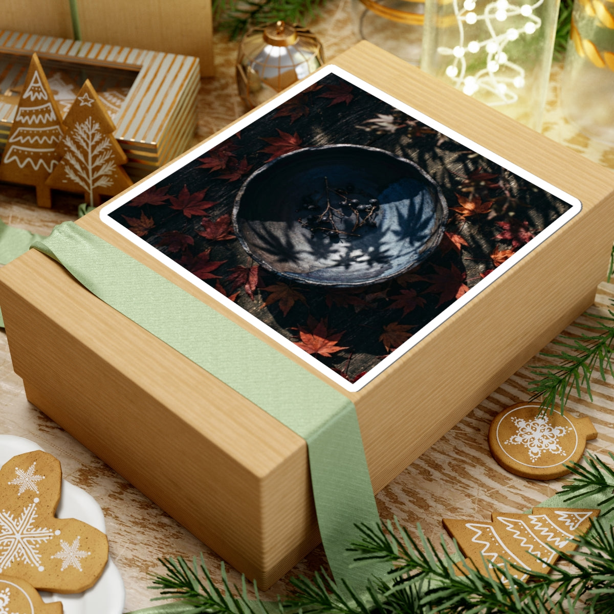 Dappled Ceramic Bowl Sticker - Dark Japandi Kanso