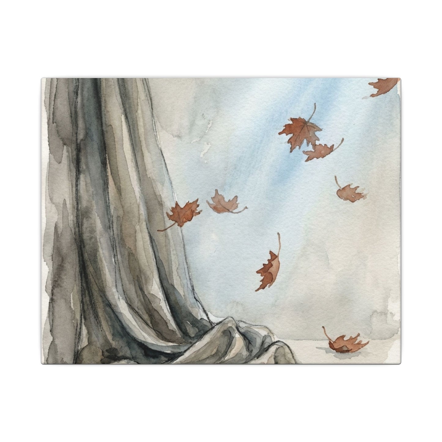 Ma Silk Drape Canvas Art - Japandi Watercolor