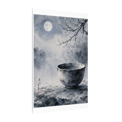 Seijaku Ceramic Bowl Canvas Art - Zen Sumi E