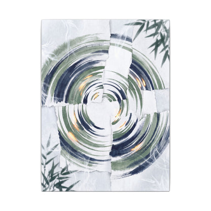 Winter Water Ripple Sumi E Canvas Art | Peaceful Decor