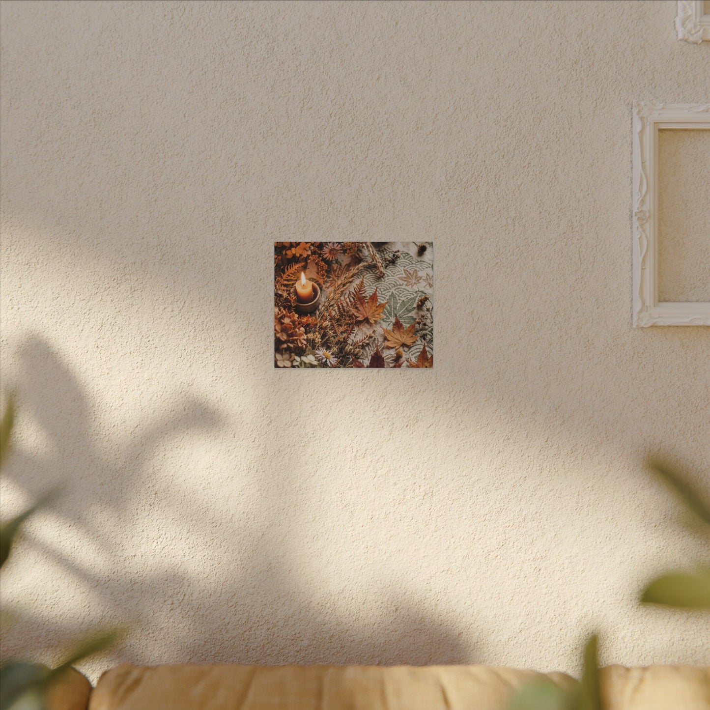 Candlelight Dried Flowers Canvas Art - Japandi Seijaku