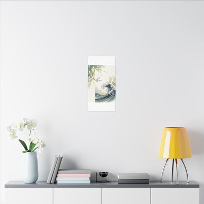 Spring Ocean Wave Ukiyo E Inspired Canvas Art | Serene Decor