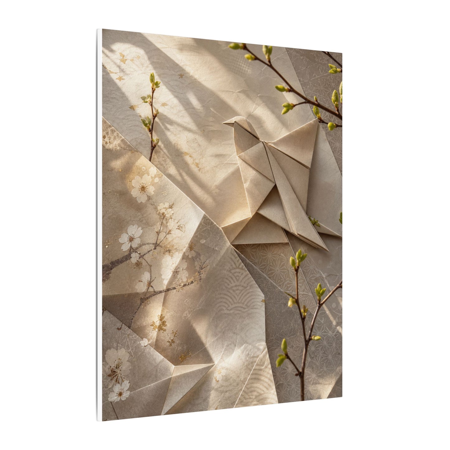 Golden Hour Paper Fold Canvas Art - Japandi Fukinsei