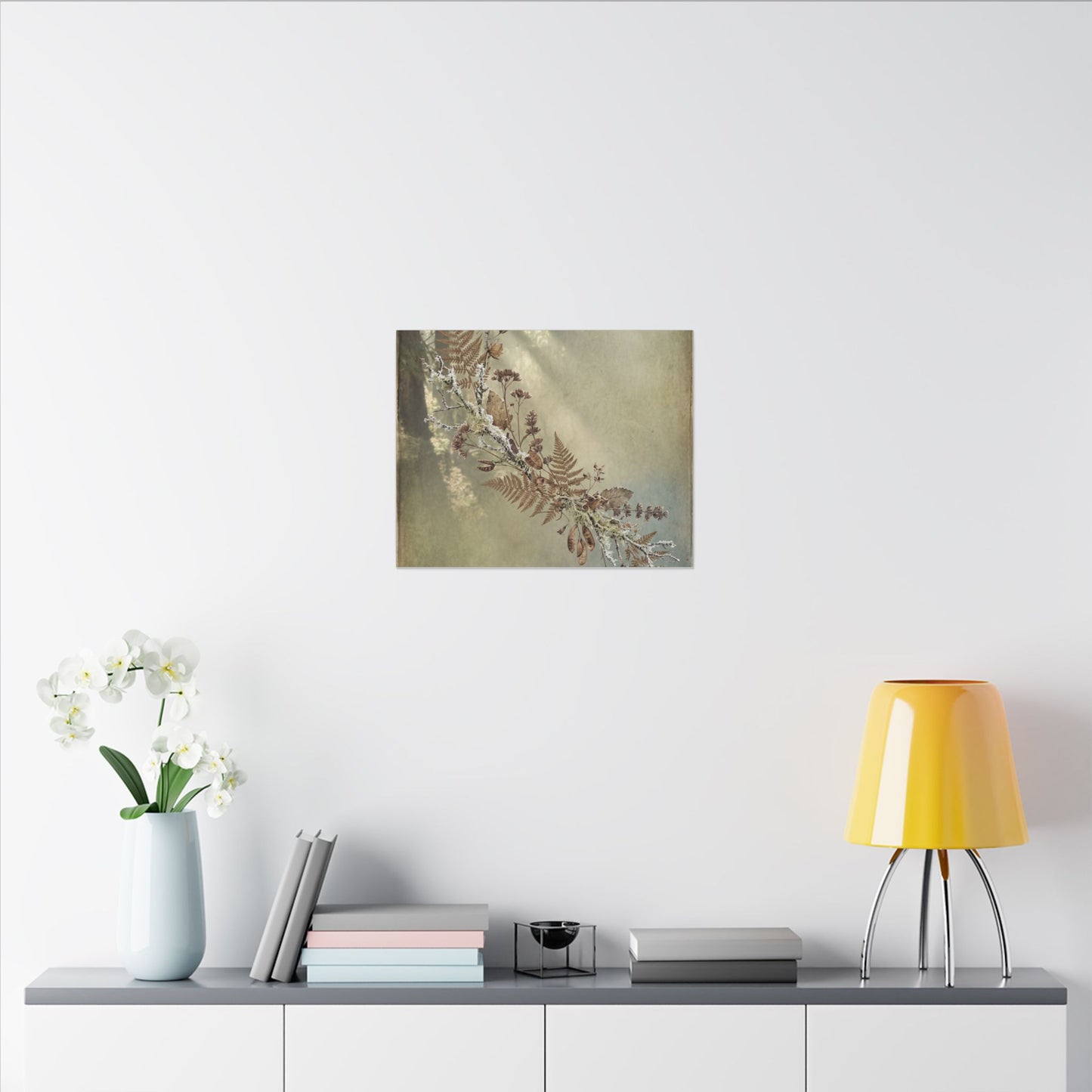 Winter Dried Flowers Forest Whimsy Canvas Art | Earthy Decor