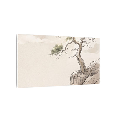 Japandi Pine Tree in Dappled | Minimal Line Canvas Art