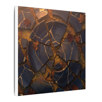 Autumn Cracked Earth Gold Repair Canvas Art | Philosophical Decor