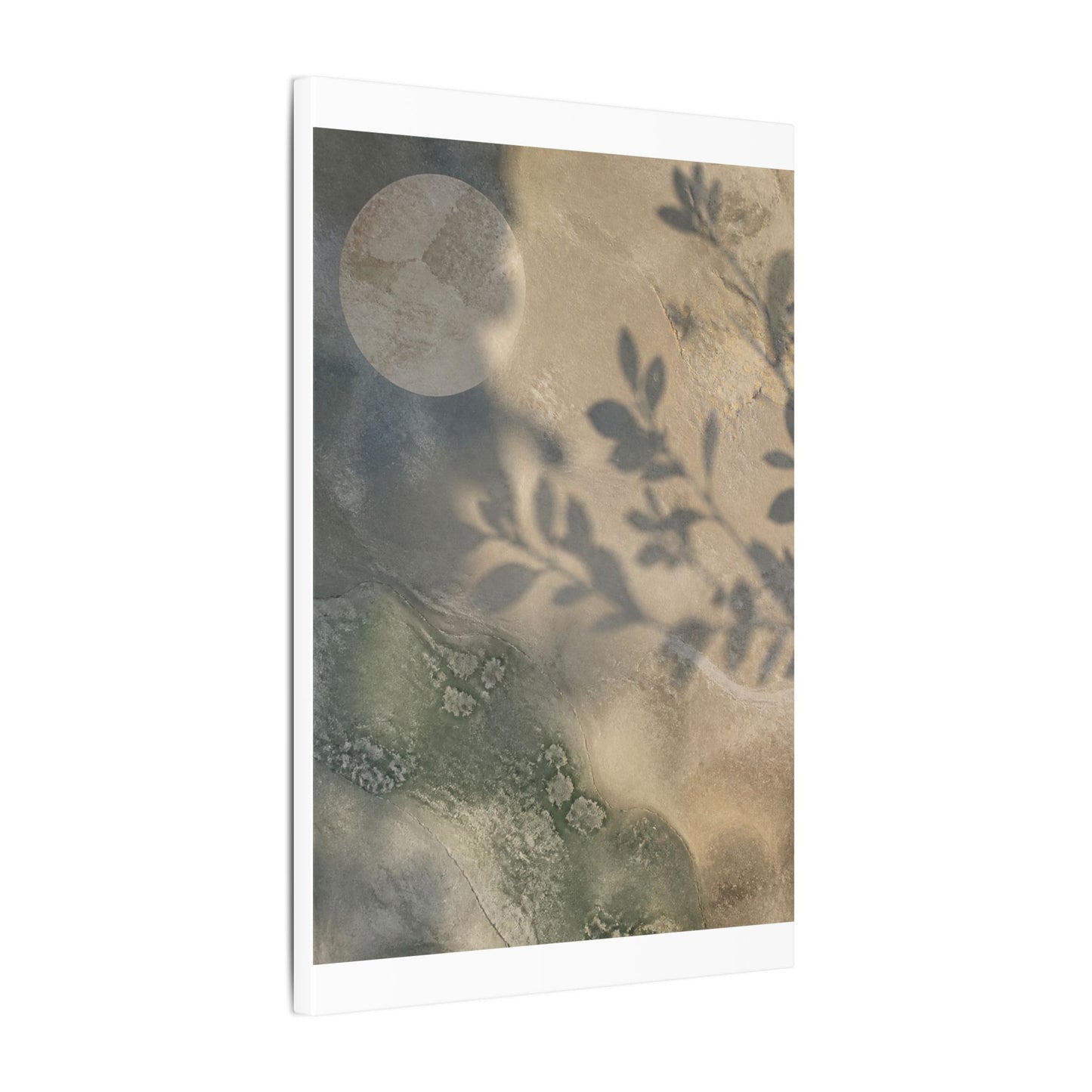 Japandi Shadow Play in Moonlight | Texture Canvas Art