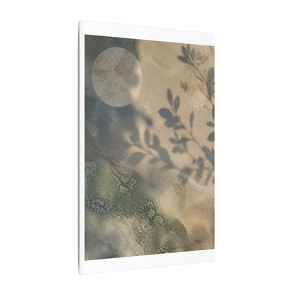 Japandi Shadow Play in Moonlight | Texture Canvas Art