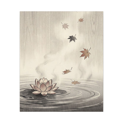 Lotus Flower Canvas Art | Autumn Zen Ukiyo E Inspired Art