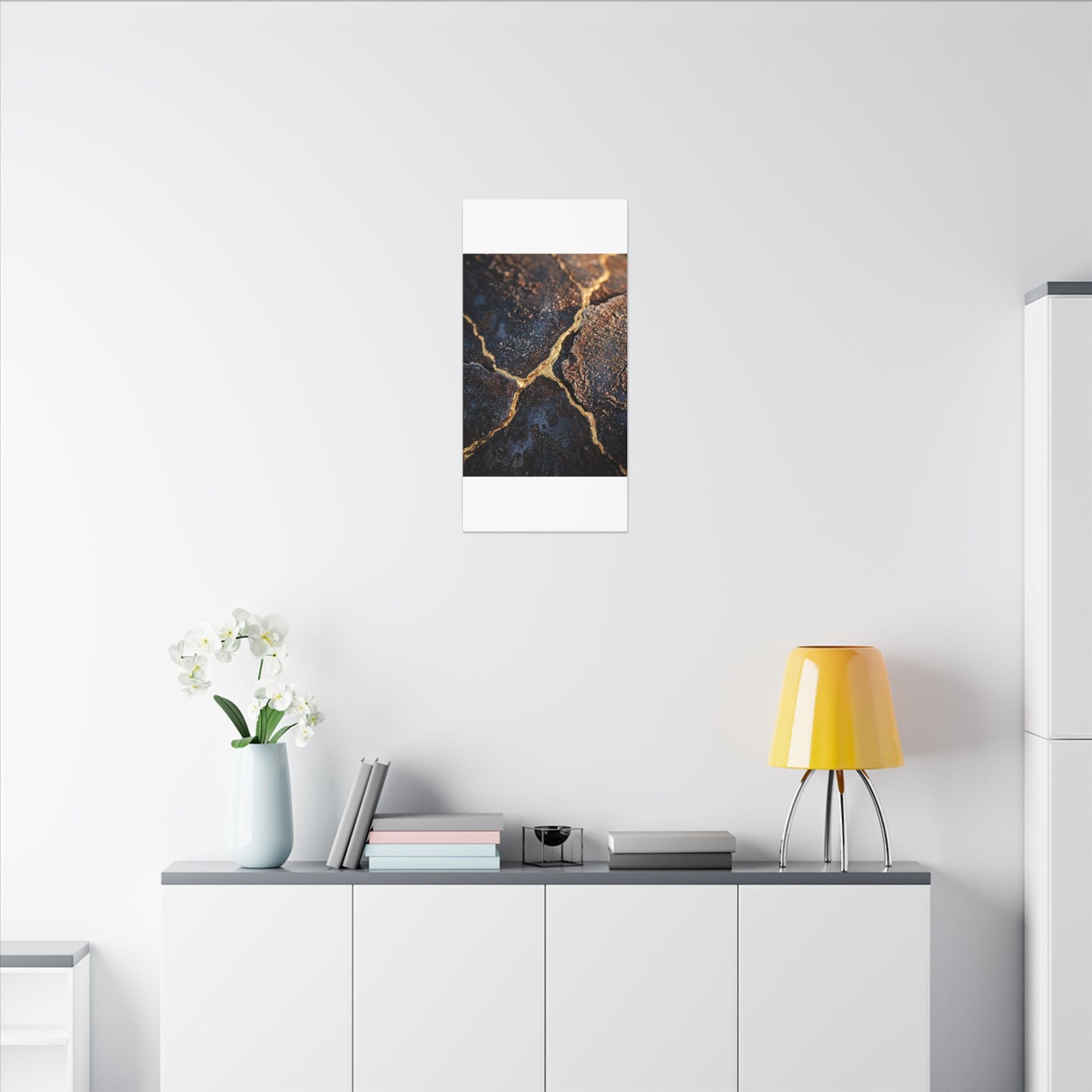 Winter Rust Patina Gold Vein Canvas Art | Resilient Decor