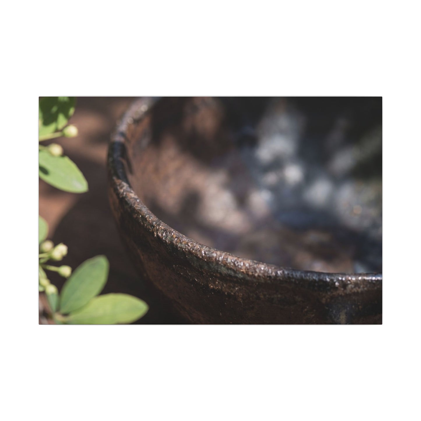 Ceramic Bowl Shadow Zen Canvas Art | Moody Dark Japandi Art