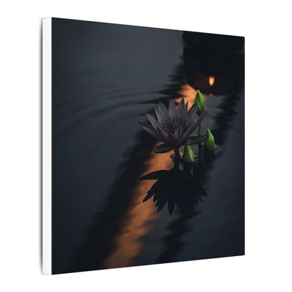 Seijaku Lotus Flower Canvas Art - Dark Japandi Shadow Zen