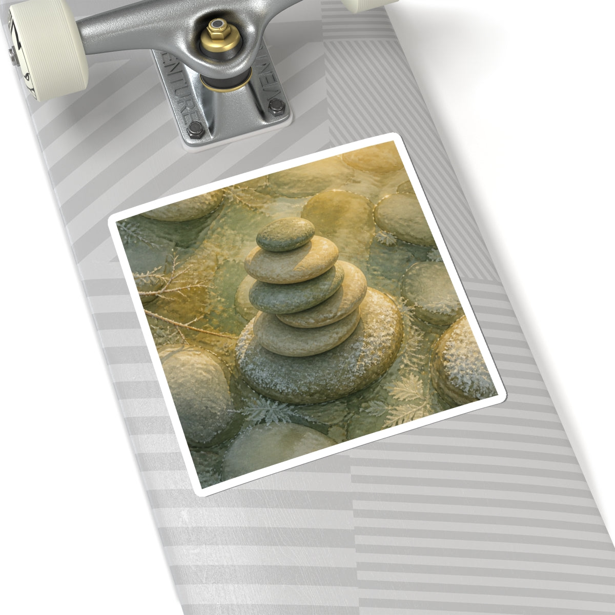 Winter River Stones Watercolor Sticker | Warm Decor