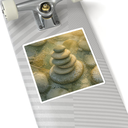Winter River Stones Watercolor Sticker | Warm Decor