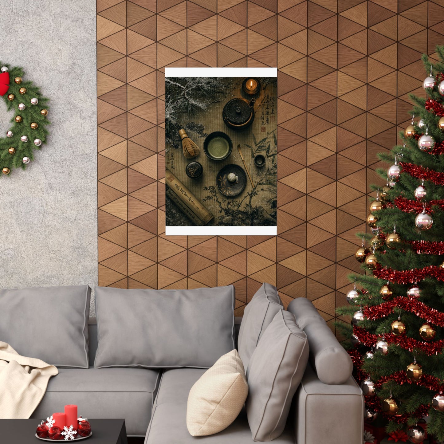 Tea Ceremony Winter Wall Art Print | Zen Calm Design