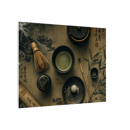 Tea Ceremony Canvas Art | Winter Zen Ukiyo E Inspired Art