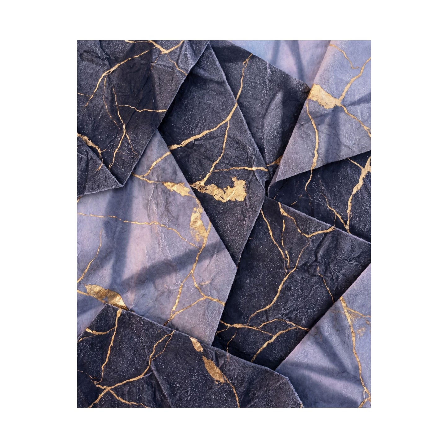 Artful Paper Fold Wall Art Print - Gold Vein Kintsugi