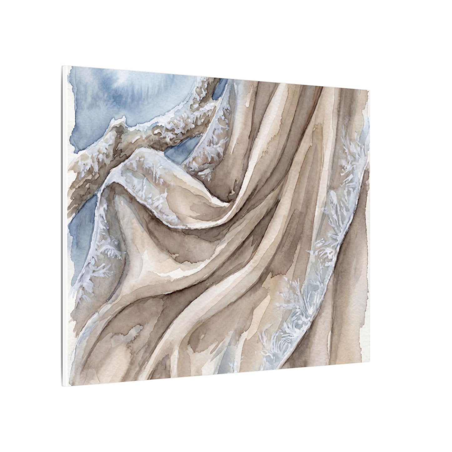 Silk Drape Winter Canvas Art | Japandi Cozy Design