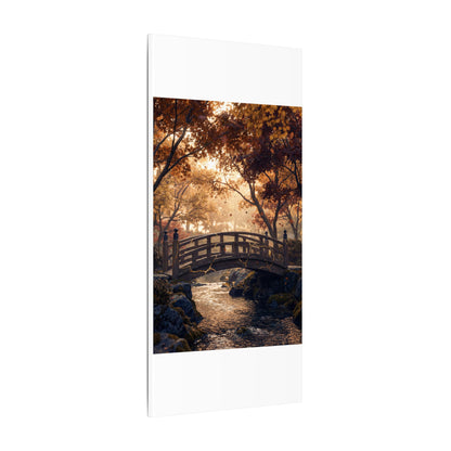 Autumn Wooden Bridge Gold Vein Canvas Art | Resilient Decor