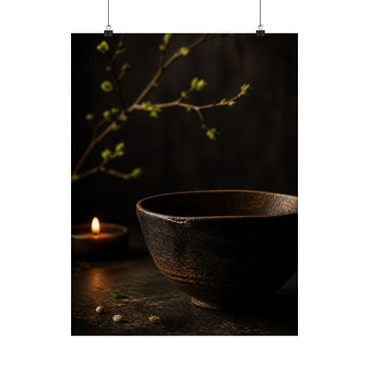 Spring Ceramic Bowl Shadow Zen Wall Art Print | Atmospheric Decor