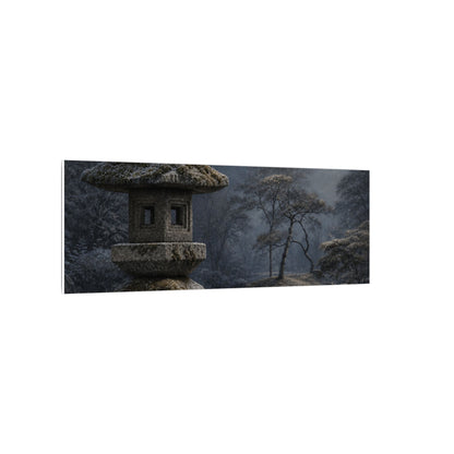 Stone Lantern Canvas Art | Winter Japandi Japanese Pattern Art