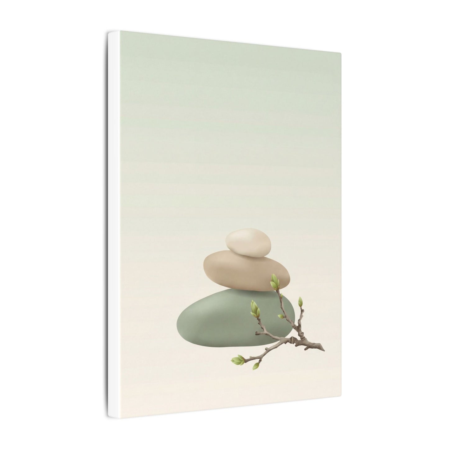 Dawn River Stones Canvas Art - Japandi Fukinsei