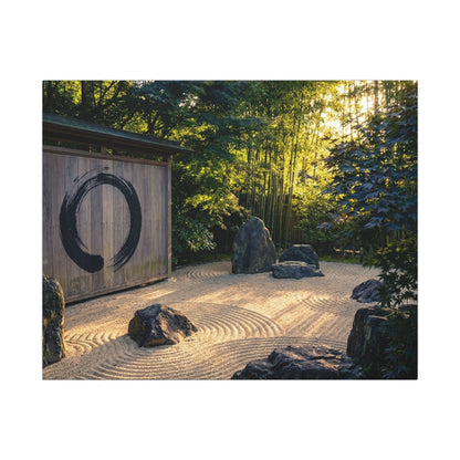 Rock Garden Enso Canvas Art | Tranquil Zen Art
