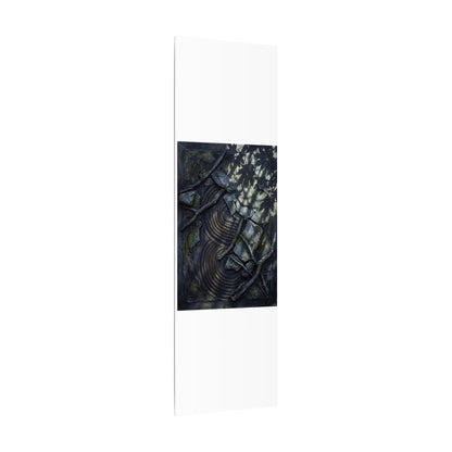 Rock Garden Canvas Art | Winter Dark Japandi Dark Texture Art