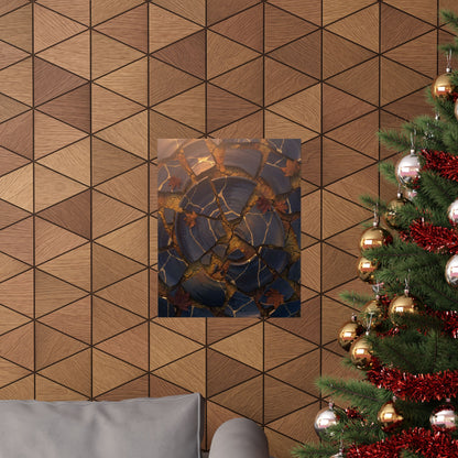 Autumn Cracked Earth Gold Repair Wall Art Print | Beautiful Decor