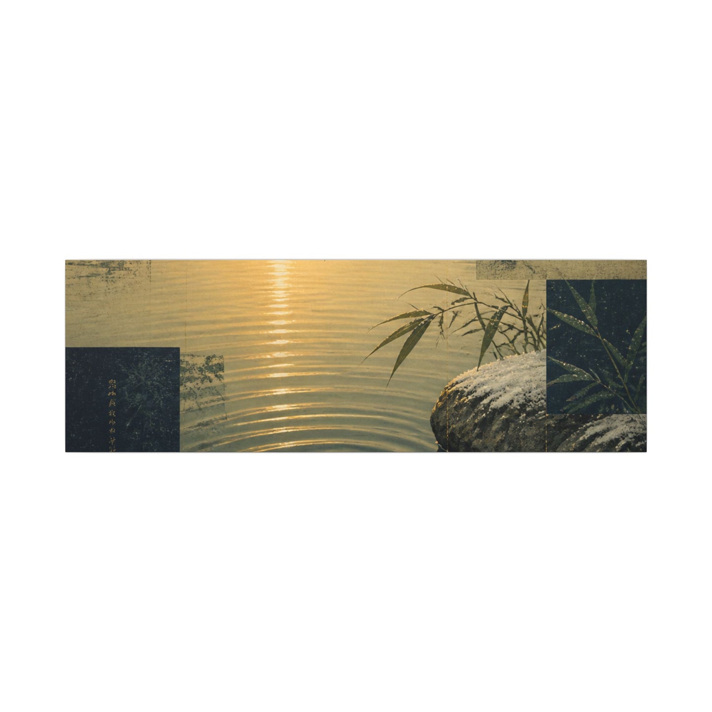 Zen Water Ripple in Golden Hour | Ukiyo E Inspired Canvas Art