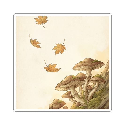 Wild Mushrooms Sticker | Autumn Cottagecore Forest Whimsy Art Art Print