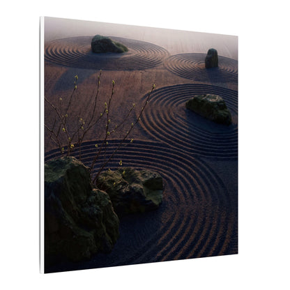 Spring Rock Garden Shadow Zen Canvas Art | Luxurious Decor