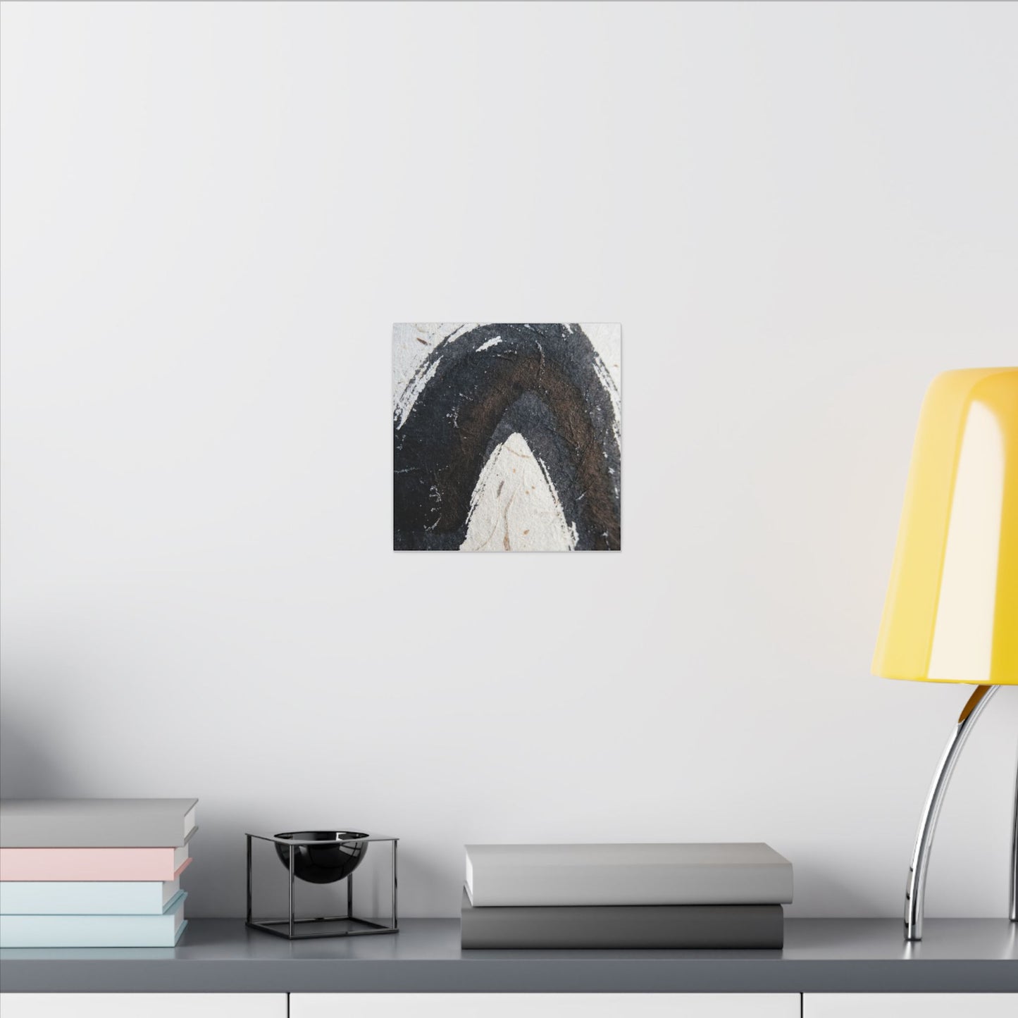 Moody Ink Brushstroke Canvas Art - Moody Minimal Dark Japandi